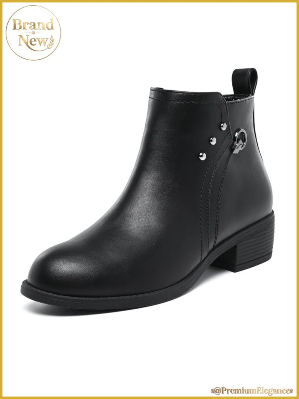 Suede Ankle Boots Women Side Zipper Chunky Low Heel Slip-On Snow Booties